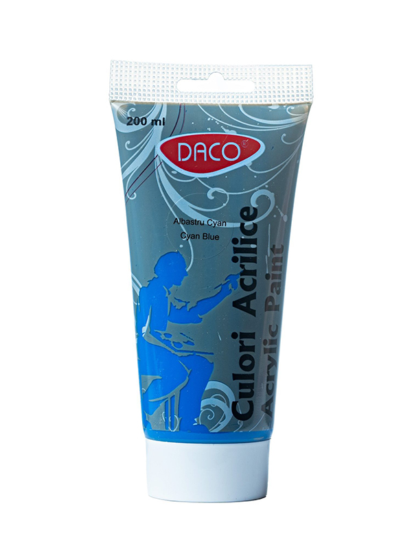Culori acril 200 ml DACO Albastru cyan CU3200ACY