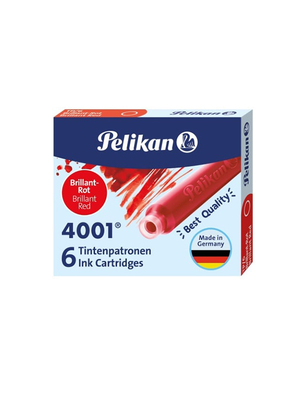 Patroane cerneala 4001, dimensiune standard, culoare rosu, set 6