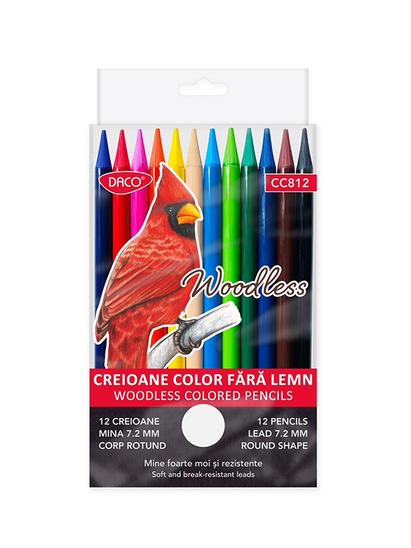 Creion color 12 culori fără lemn DACO
