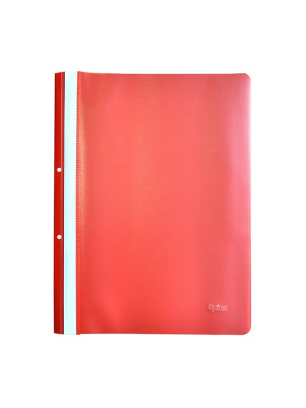 Set dosar plastic PP cu sina, 10 buc/set, Optima - rosu