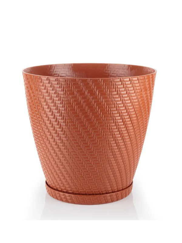 Ghiveci Nora cu farfurie, 18 cm, Terracota