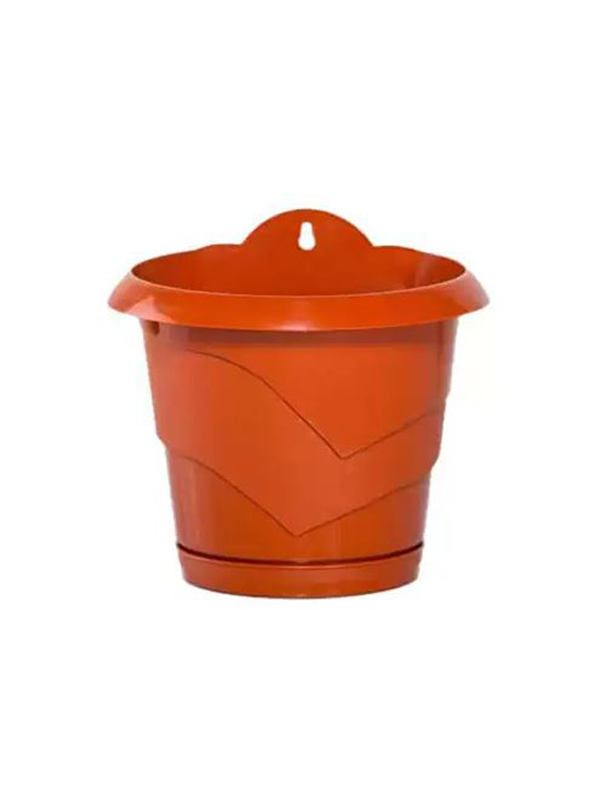 Ghiveci cu agatatoare perete si farfurie 17 cm