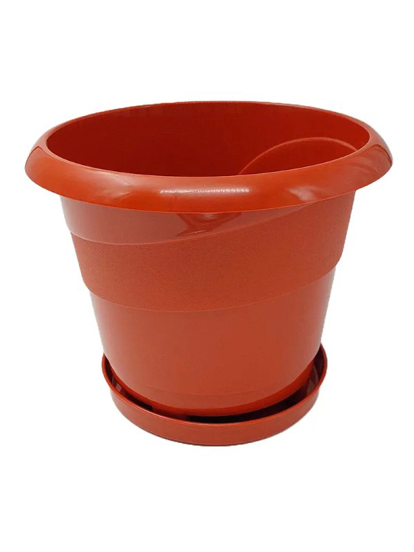 Ghiveci rotund cu farfurie 21 cm, h 19.7 cm, 4 litri