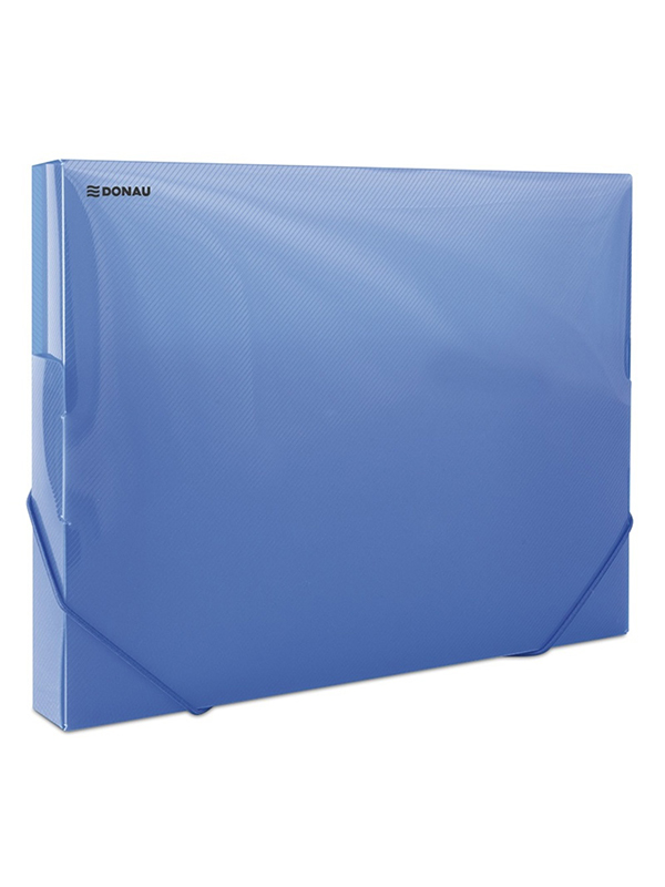 Mapa din plastic cu elastic pe colturi, latime 30mm, 700 microni, DONAU - albastru transparent