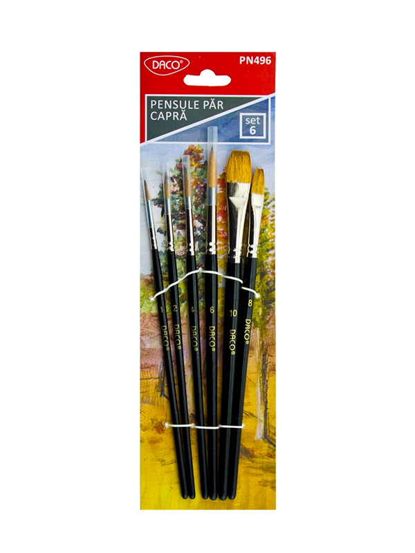 Pensule păr capră set 6 DACO PN496