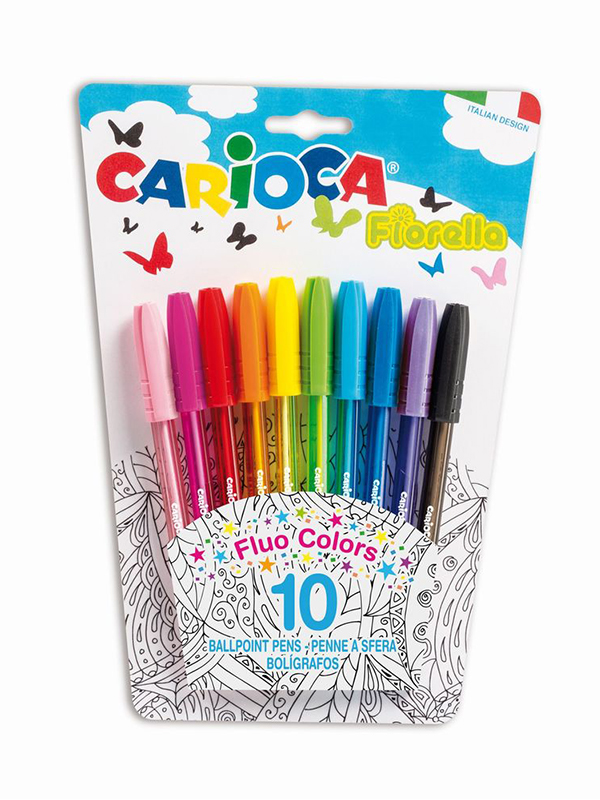 Pix cu cerneala fluorescenta, 10 buc/blister, CARIOCA Fiorella