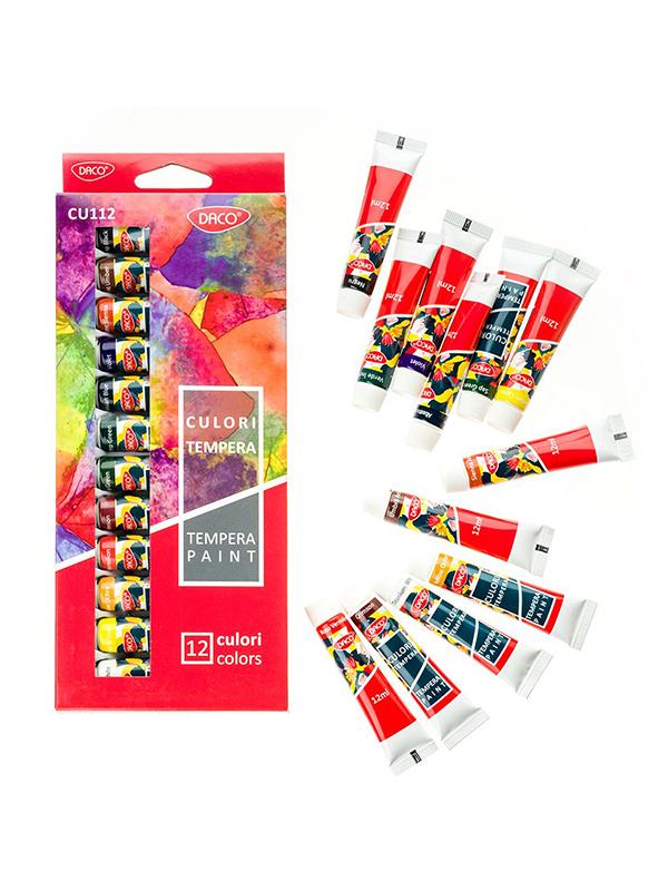 Culori tempera 12 culori 12 ml DACO
