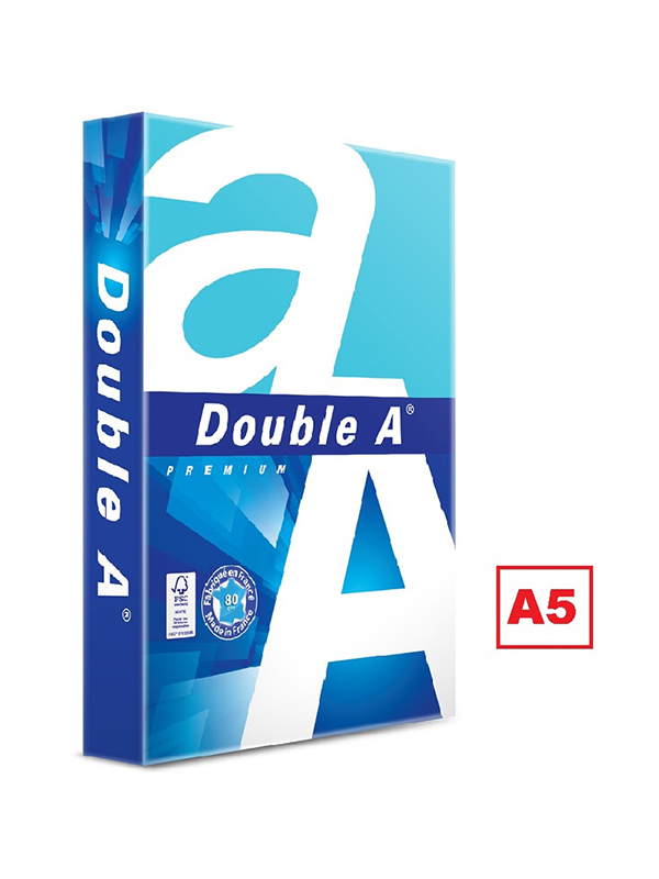 Hartie alba pentru copiator A5, 80gsm, 500coli/top, clasa A, Double A Premium