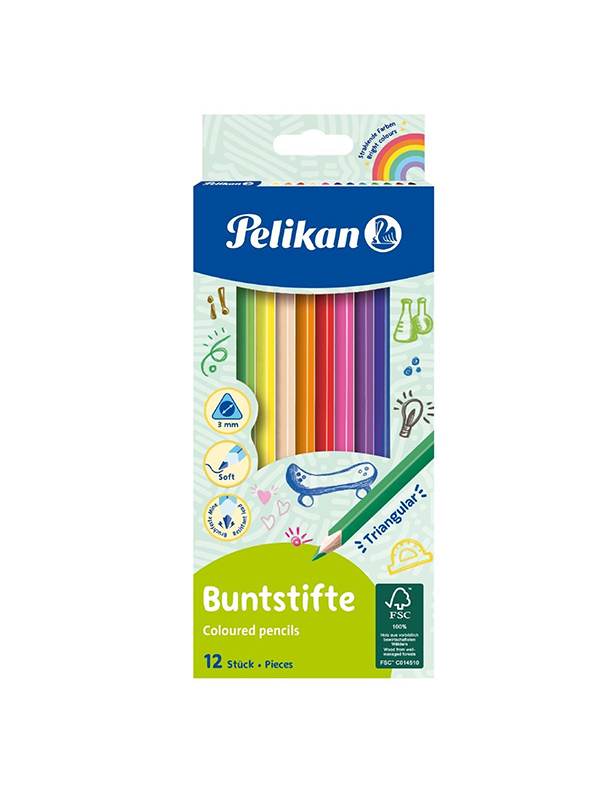 Creioane colorate triunghiulare, set 12