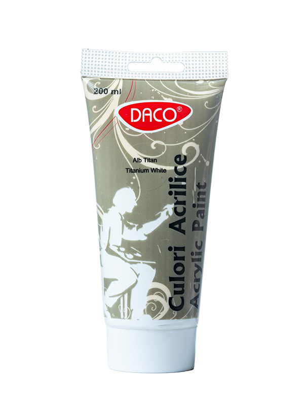 Culori acril 200 ml Alb titan DACO
