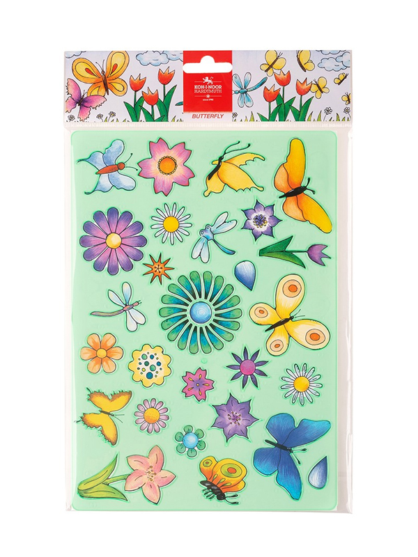 Sablon mare Fluturi si Flori 31x20 cm