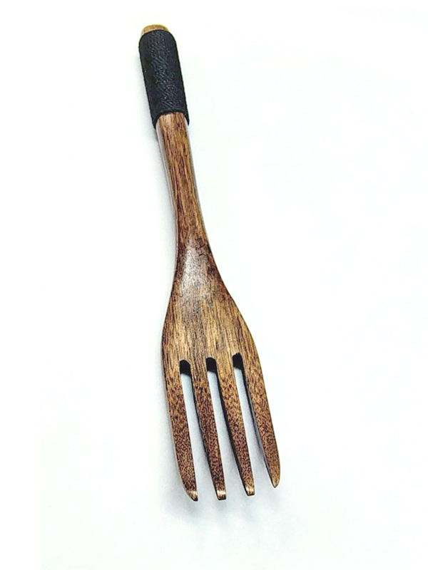 Furculita din lemn pentru picnic si gratar, reutilizabila